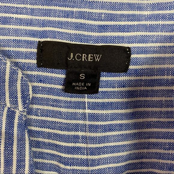 J.Crew Blue&Yellow Linen Tunic Top Blouse Sz.S NWT - Picture 5 of 11